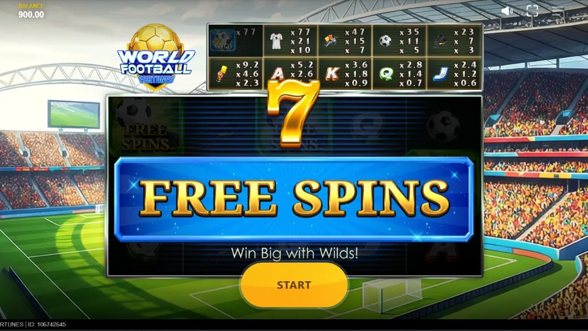 World Football Fortunes slot game stadium background